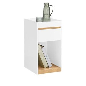 SoBuy NOČNÝ stolík s jednou zásuvkou Biela 35x30x55cm Minimalistický vyobraziť