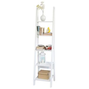 SoBuy REGÁL LIBRERIA SCAFFALE na 4 police Biela 44x39x180cm Minimalistický vyobraziť