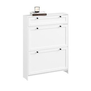 SoBuy MOBILNÁ skriňa na topánky s 1 zásuvkou Biela 80x19x107cm Severský vyobraziť