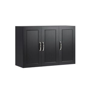 SoBuy MOBIL a muro s 3 dverami Čierna 90x13x60cm Moderný vyobraziť