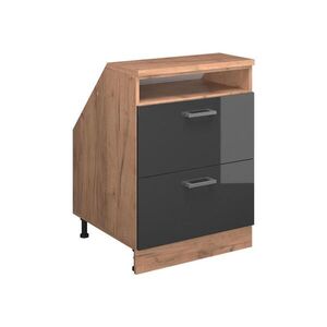 Vicco ŠIKMÁ SKRIŇA Rion Antracit vysoký lesk 60 x 81.6 cm s 2 zásuvkami, korpus skrine hĺbka 60 cm vyobraziť