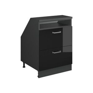 Vicco ŠIKMÁ SKRIŇA Rion Čierny vysoký lesk 60 x 81.6 cm s 2 zásuvkami, korpus skrine hĺbka 60 cm vyobraziť