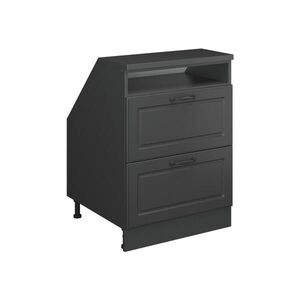 Vicco ŠIKMÁ SKRIŇA Rion Antracitový vidiecky dom 60 x 81.6 cm s 2 zásuvkami, korpus skrine hĺbka 60 cm vyobraziť