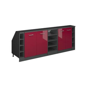 Vicco ŠATNÍKOVÁ ZOSTAVA PRE ŠIKMÉ STRECHY Rion Červený vysoký lesk 210 cm Súprava 5 korpusov skrine hĺbka 60 cm vyobraziť