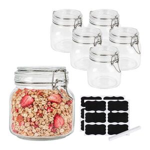 Relaxdays ZAVÁRACIE POHÁRE Priehľadné 6-kusový-set 750 ml vyobraziť