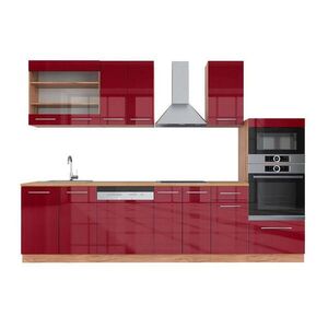 Vicco KUCHYNSKÝ KÚT Fame-Line Bordeaux vysoký lesk/dub Goldkraft 300 cm s vysokou skriňou, dub AP vyobraziť