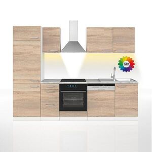 Vicco KUCHYNSKÝ KÚT Optima Sonoma/White 270 cm bez pracovnej dosky s LED pásikom vyobraziť