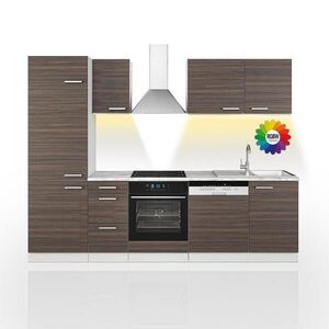Vicco KUCHYNSKÝ KÚT Optima Ušľachtilá sivá/biela 270 cm bez pracovnej dosky s LED pásikom vyobraziť