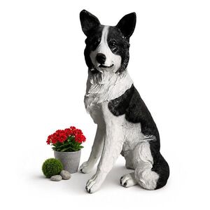 Relaxdays FIGÚRKA Prírodné farby pes kólia polyresin 68 cm vyobraziť