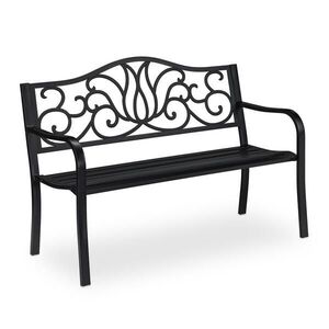 Relaxdays LAVICA čierna antik 2-miestna 127, 5 cm vyobraziť