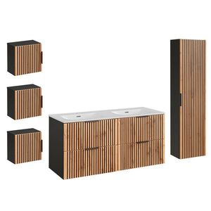 Petits-meubles KÚPEĽŇOVÝ NÁBYTOK 120.4cm Gaia 2-dielna súprava Dubové drevo a čierna farba vyobraziť