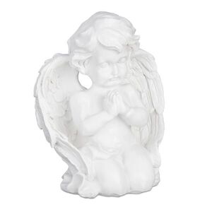 Relaxdays ANJEL Biela na hrob polyresin mrazuvzdorný výška 15, 5 cm vyobraziť