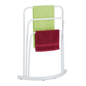 Relaxdays STOJAN biely na uteráky voľne stojaci oceľ 3 tyče 86 cm vyobraziť