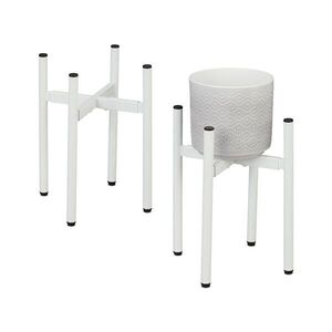 Relaxdays STOJAN biely 2-dielna-sada nastaviteľný kov 31 cm vyobraziť