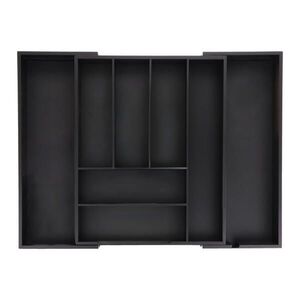 Relaxdays PRÍBORNÍK Čierny bambus MDF výsuvný 8 priehradiek 35 cm vyobraziť
