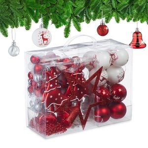 Relaxdays OZDOBY bielo-červená 103-dielny-set plast vyobraziť