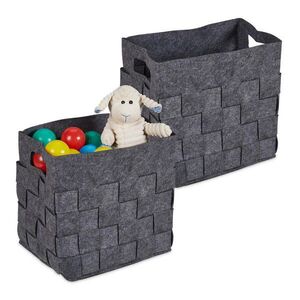 Relaxdays KÔŠ Sivý filc 2-dielny-set skladací s úchytmi vyobraziť