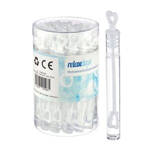 Relaxdays BUBLIFUKY biela transparentná 24-ks-set srdcové rukoväte vyobraziť