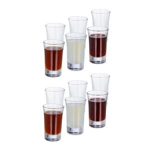 Relaxdays ŠTAMPRLÍK Priehľadný 12er-Set 4 cl vyobraziť