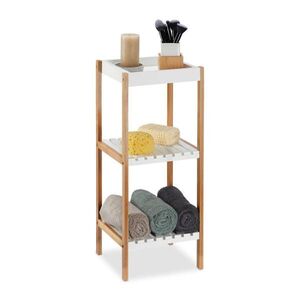 Relaxdays KÚPEĽŇOVÝ REGÁL Biely bambus MDF 3 police 72 cm vyobraziť