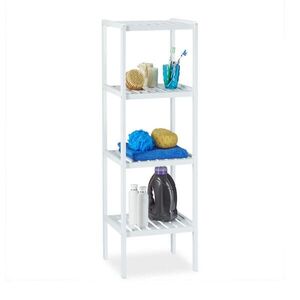 Relaxdays REGÁL Biely bambus 4 police 110x34, 5x33 cm vyobraziť