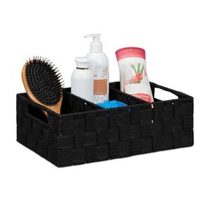 Relaxdays KÔŠ Čierny 3-priehradkový plast vyobraziť