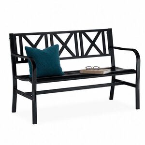 Relaxdays LAVICA Čierna oceľ 2-miestna 127 cm vyobraziť