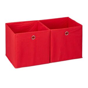Relaxdays ÚLOŽNÝBOX Červená 2-dielny-set skladací 30x30x30 cm vyobraziť