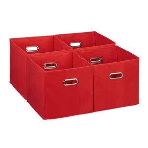Relaxdays KRABICA Červená 4ks-Set vyobraziť