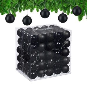 Relaxdays GULE Vianočné čierne 100-dielna-sada plast 7x6 cm vyobraziť