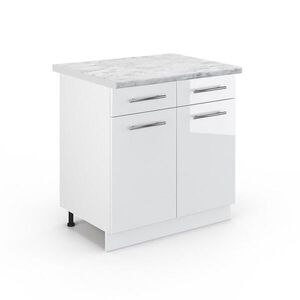 Vicco KUCHYNSKÁ SPODNÁ SKRINKA Fame-Line Biely vysoký lesk 80 cm , AP Marble vyobraziť