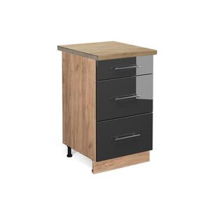 Vicco KUCHYNSKÁ SPODNÁ SKRINKA Fame-Line Antracit vysoký lesk 50 cm , AP Oak vyobraziť