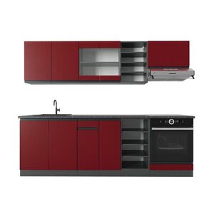 Vicco KUCHYNSKÝ KÚT R-Line Červená/antracitová 240 cm tvar J vyobraziť