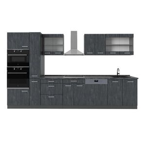 Vicco KUCHYNSKÝ KÚT R-Line Čierny betón/antracit 350 cm bez pracovnej dosky vyobraziť