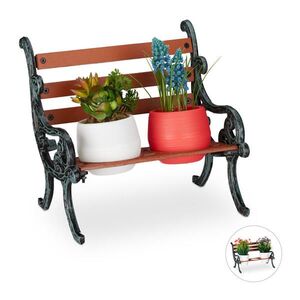 Relaxdays LAVIČKA hnedá sivozelená na 2-3 kvetináče liatina vyobraziť