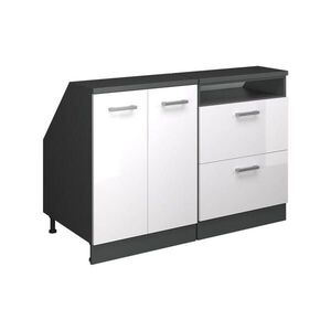 Vicco KUCHYNSKÁ SKRIŇA PRE ŠIKMÉ STRECHY R-Line Biely vysoký lesk 120 cm Súprava 2 korpusov skrine hĺbka 60 cm vyobraziť