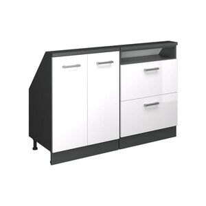 Vicco KUCHYNSKÁ SKRIŇA PRE ŠIKMÉ STRECHY R-Line Biely vysoký lesk 120 cm Súprava 2 vyobraziť