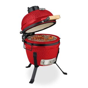 Relaxdays GRIL Červený kamado keramický teplomer 450 °C vyobraziť
