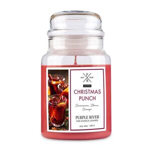 VONNÁ SVIEČKA Biela Christmas Punch sklo sójový vosk vyobraziť