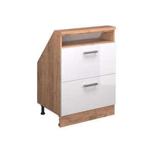 Vicco KUCHYNSKÁ SKRIŇA PRE ŠIKMÉ STRECHY R-Line Biely vysoký lesk 60 cm s 2 zásuvkami vyobraziť