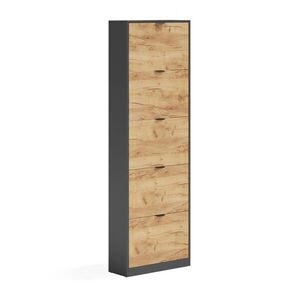 Vicco SKLÁPAČ TOPÁNOK Gizmo, Dub Goldkraft/antracitová, 59 x 181.1 cm s 5 priehradkami vyobraziť