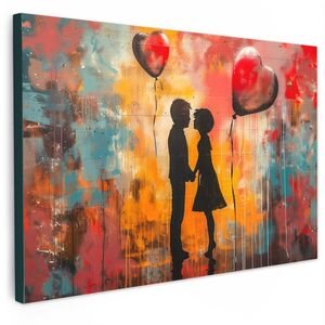 MuchoWow OBRAZ NA PLÁTNE Street art - Láska - Graffiti - Umenie - Banksy 120x80 cm vyobraziť