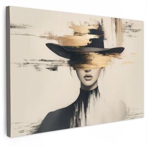MuchoWow OBRAZ NA PLÁTNE Žena - klobúk - farba 60x40 cm vyobraziť