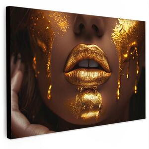 MuchoWow OBRAZ NA PLÁTNE Žena - zlato - luxus - portrét 90x60 cm vyobraziť