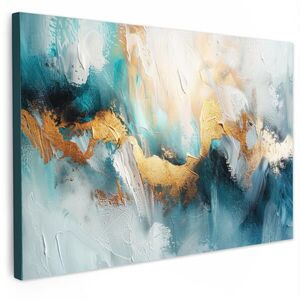 MuchoWow OBRAZ NA PLÁTNE Abstraktné - umenie - zlaté - modré 120x80 cm vyobraziť