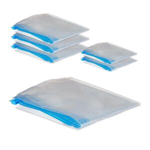 Relaxdays VRECKÁ Priehľadná Modrá vákuové na oblečenie 6-dielna-sada plast 50x35 cm vyobraziť