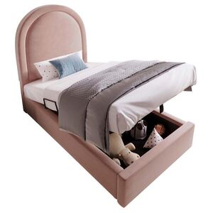 OKWISH DETSKÁ posteľ 90/190 cm ružová s úložným priestorom zo zamatu vyobraziť