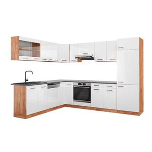 Vicco ROHOVÁ KUCHYŇA R-Line, Biely vysoký lesk/Dub Goldkraft, 287 x 227 cm, AP Antracit vyobraziť