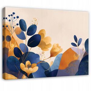 Wallarena OBRAZ na plátne Abstraktné listy Modré 100x70 cm vyobraziť
