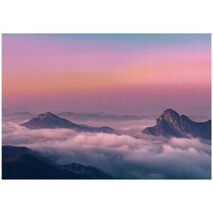 Wallarena FOTOTAPETA Hory Sky Ružová 300x210 cm vyobraziť